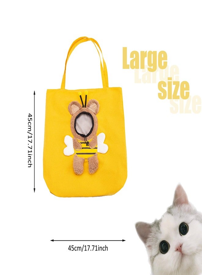 YOOLEETC Bee-Shaped Show Head Pet Canvas Shaped Shoulder Bag，Pet Out Bag, Outcrop, Pet Out Shoulder Bag. (Bee-Large) - Image 3